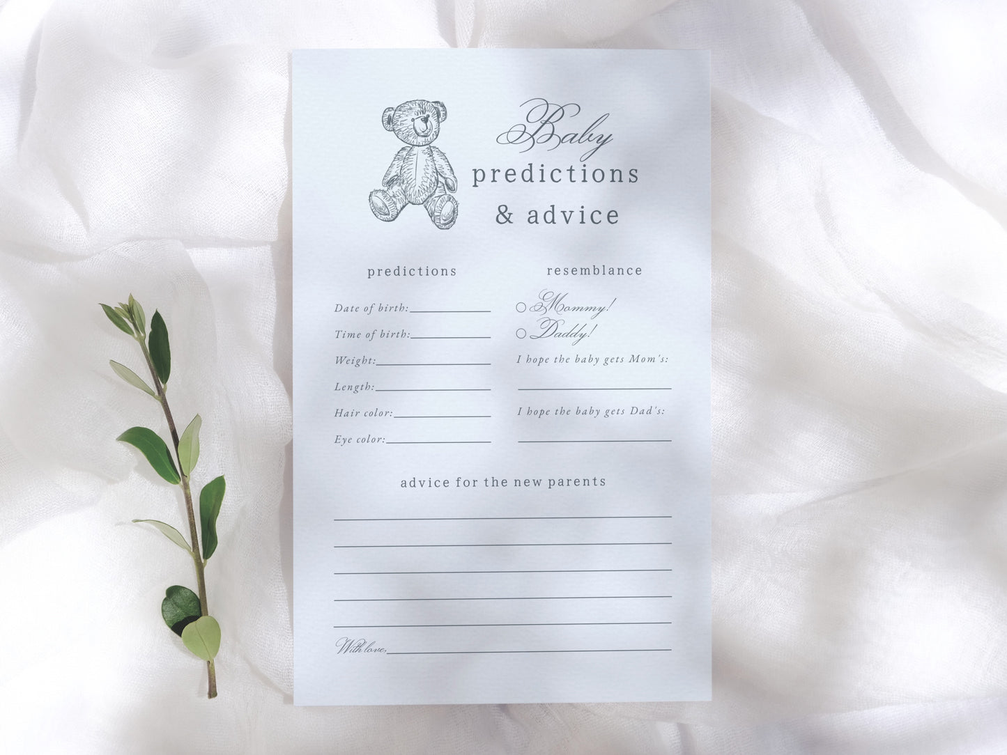 Preppy Vintage Teddy Bear Boy Baby Shower Invitation Bundle