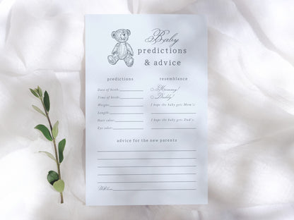 Preppy Vintage Teddy Bear Boy Baby Shower Invitation Bundle