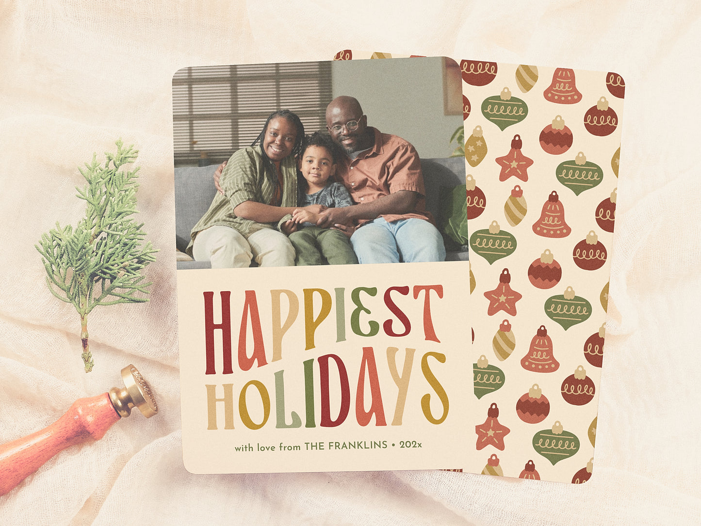 Happiest Holidays Fun Retro Christmas Photo Card