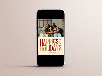 Happiest Holidays Fun Retro Christmas Photo Card