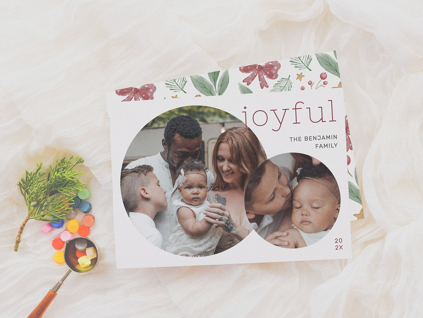 Joyful Modern 2 Photo Christmas Holiday Card