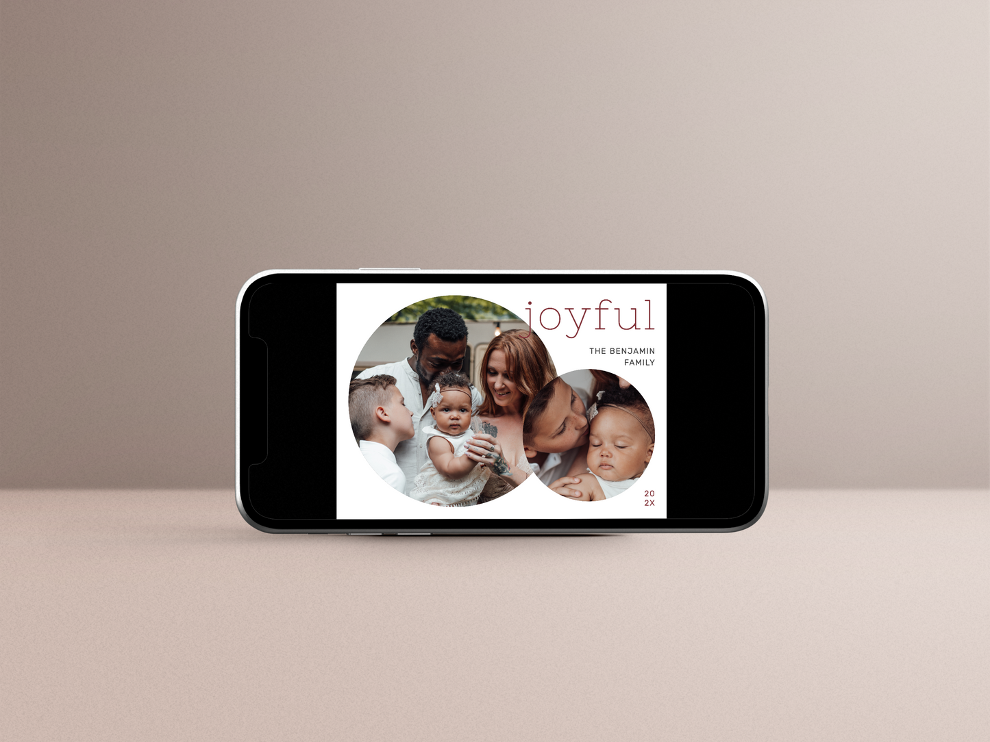 Joyful Modern 2 Photo Christmas Holiday Card