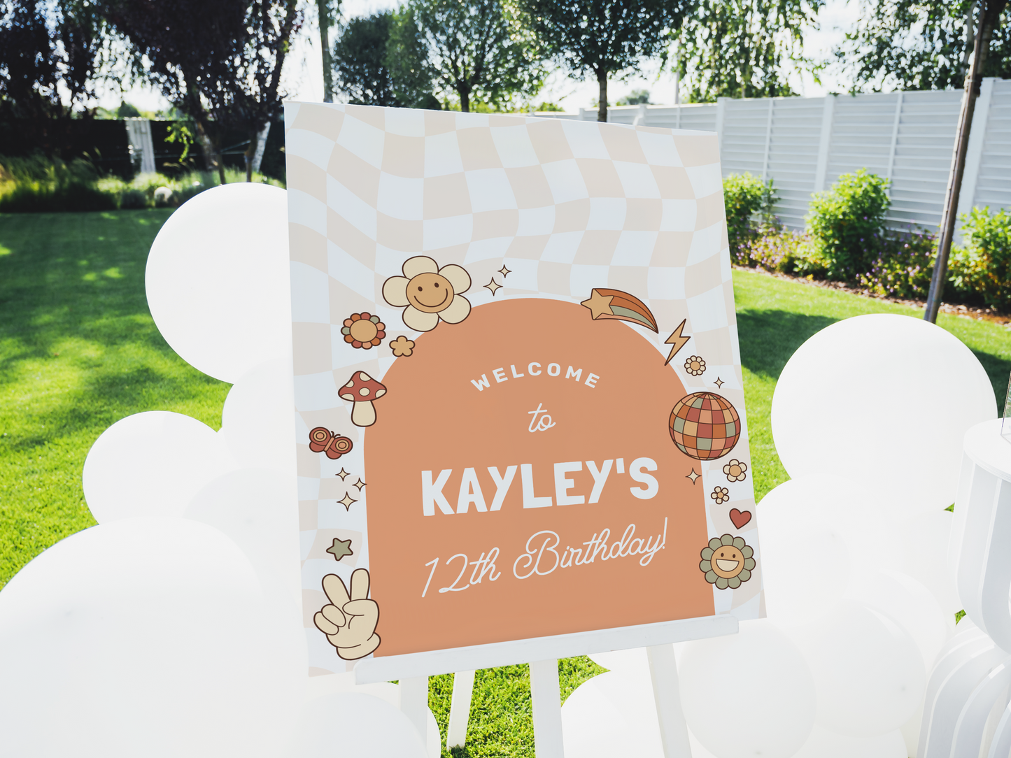 Groovy Daisy Retro Girl Birthday Party Invitation Bundle