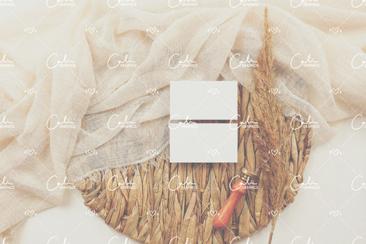Boho Soft & Pampas 3.5x2 Card Mock-up