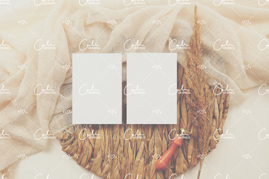 Boho Soft & Pampas 3.5x5 Card Mock-up