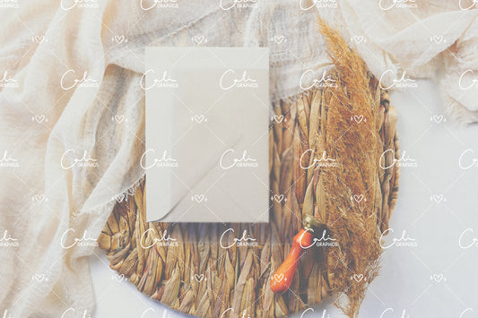 Boho Soft & Pampas 5x7 Acrylic Card Mock-up