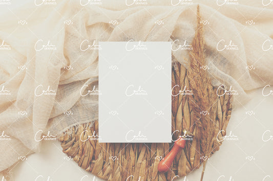 Boho Soft & Pampas 5x7 Card Mock-up