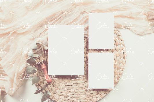 Earth & Eucalyptus 5x7 & 3.5x5 Right Vertical Card Mock-up