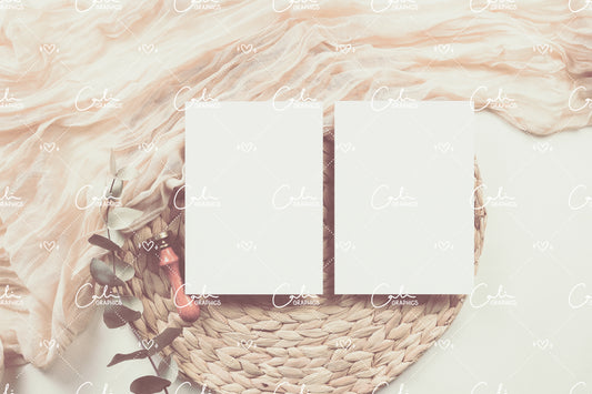 Earth & Eucalyptus 5x7 Card Front & Back Mock-up