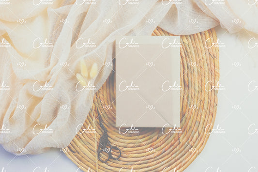 Boho Soft & Bunny Tail 5x7 Acrylic Card Mock-up