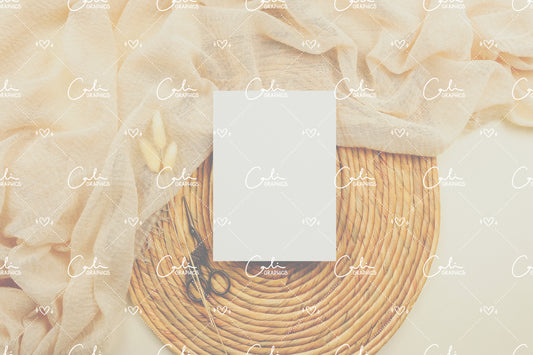 Boho Soft & Bunny Tail 5x7 Card Mock-up