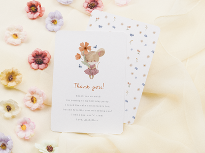 Little Mouse Wild One Wildflower First Birthday Party Invitation Bundle