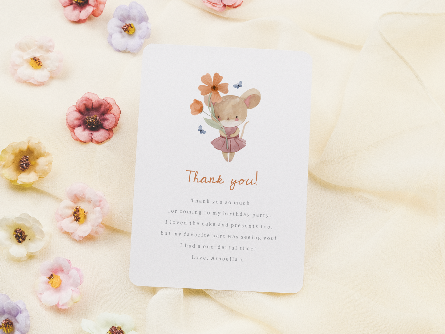 Little Mouse Wild One Wildflower First Birthday Party Invitation Bundle