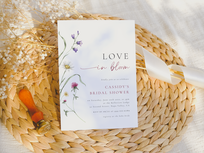 Love in Bloom Wildflower Bridal Shower Invitation Bundle
