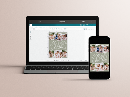 Sage Green Calligraphy Christmas Holiday Photo Card