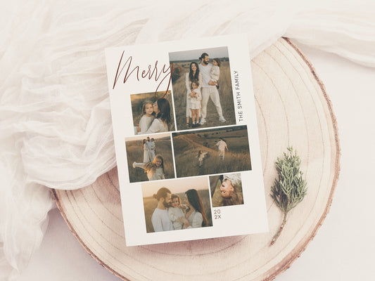 Merry Gallery Wall Photo Collage Christmas Holiday Card