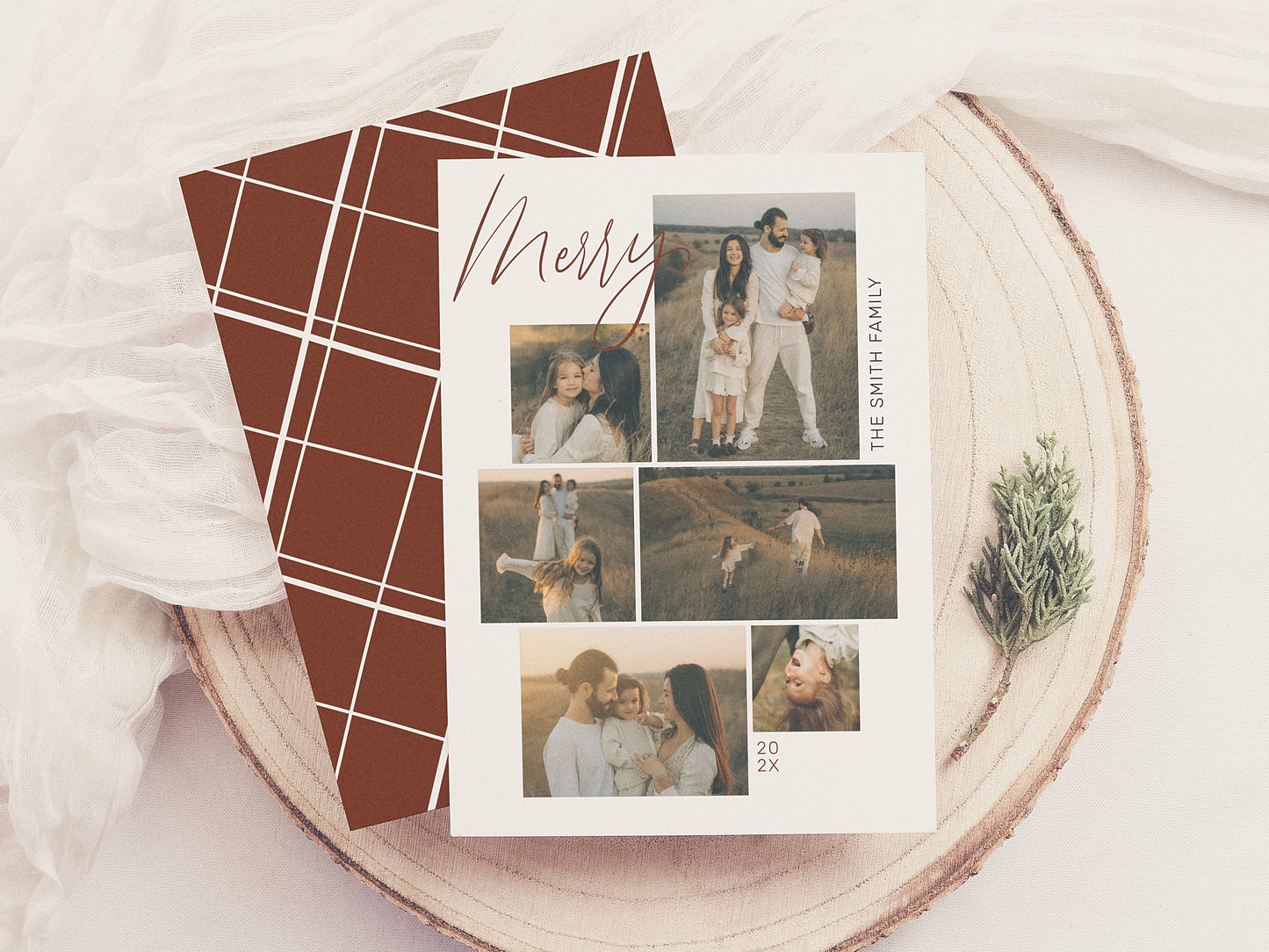 Merry Gallery Wall Photo Collage Christmas Holiday Card