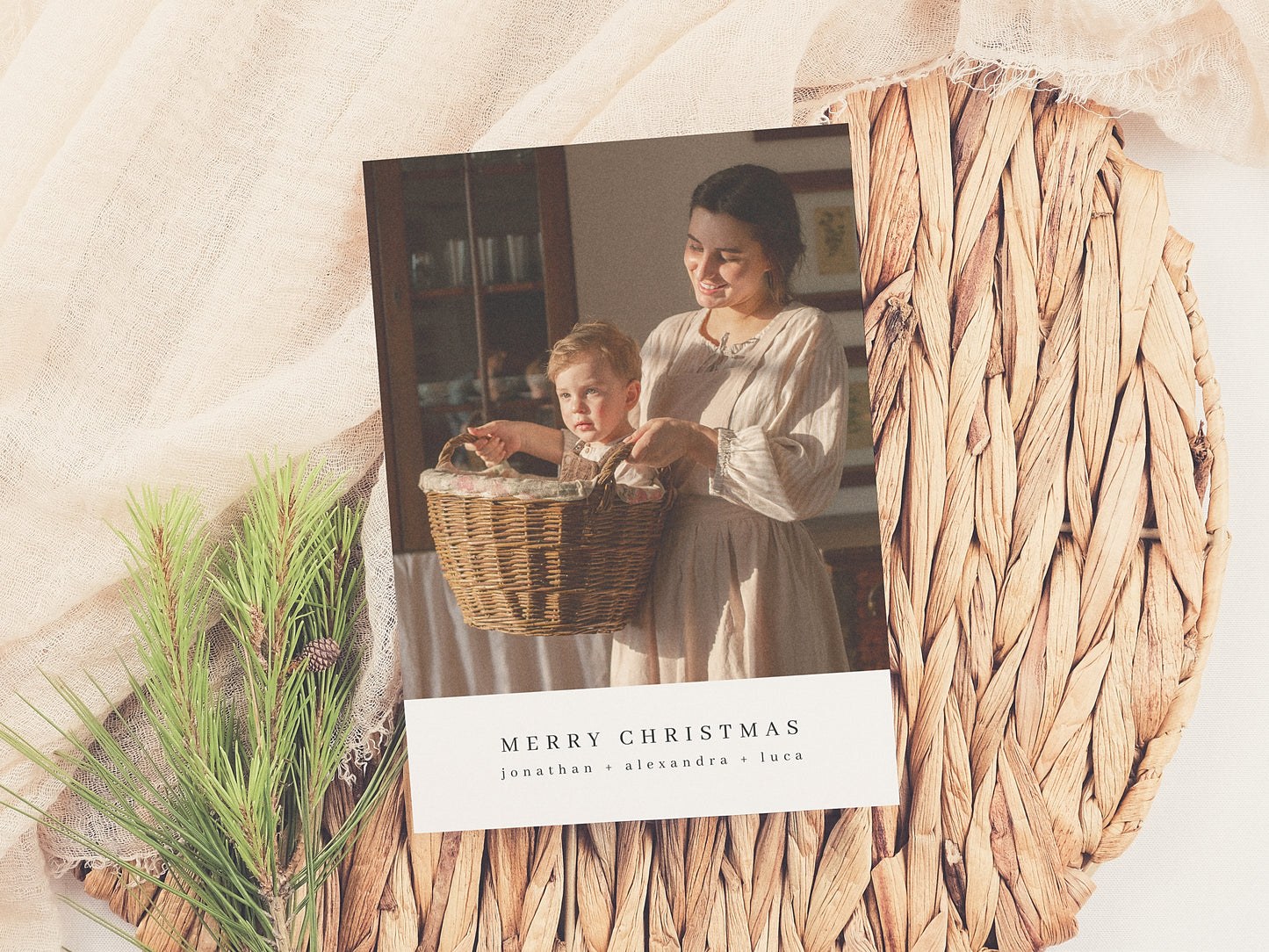 Minimalist Merry Christmas Photo Holiday Card