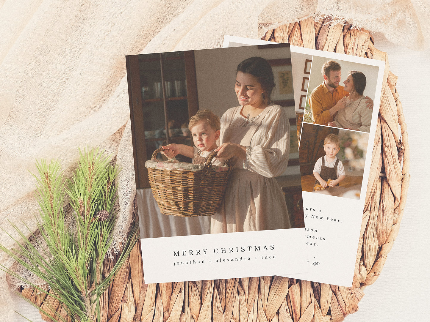 Minimalist Merry Christmas Photo Holiday Card