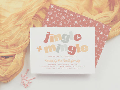 Modern Jingle & Mingle Christmas Holiday Party Invitation
