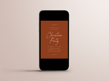 Modern Minimal Christmas Party Invitation