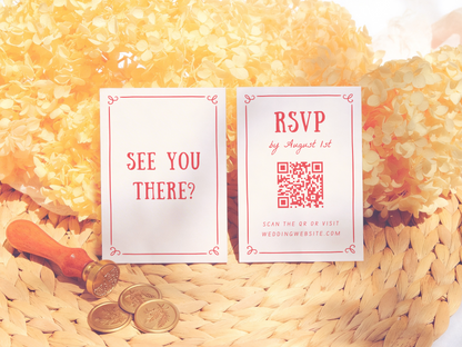 Retro Love Struck Hand Drawn Cupid Photo Wedding Invitation Suite