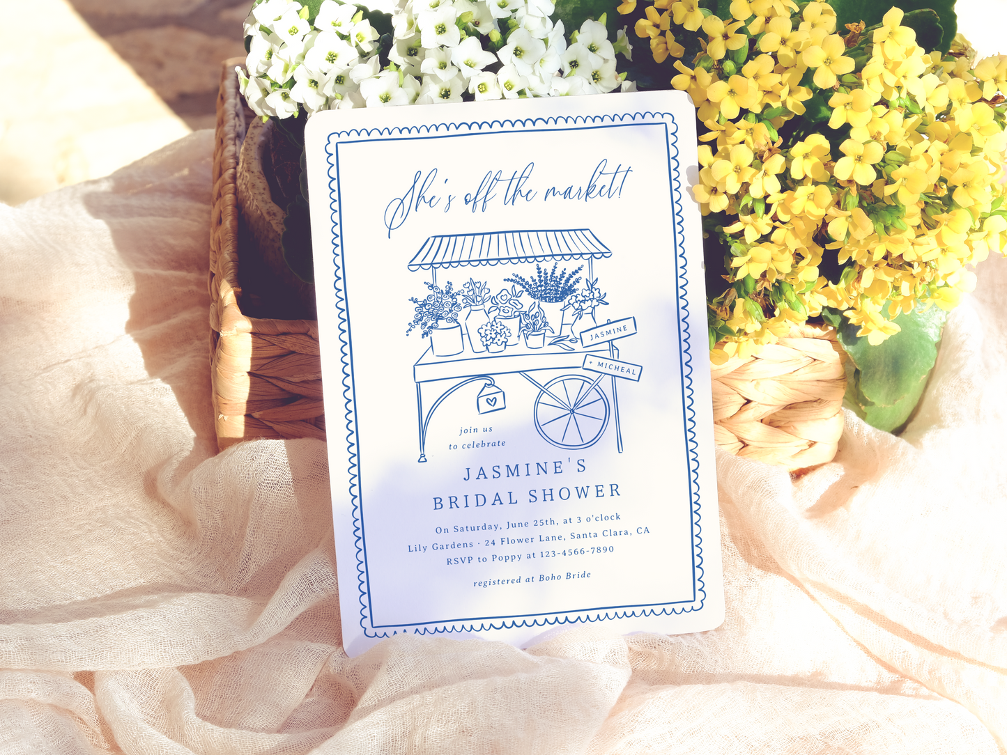 Whimsical Flower Market Bridal Shower Invitation Bundle