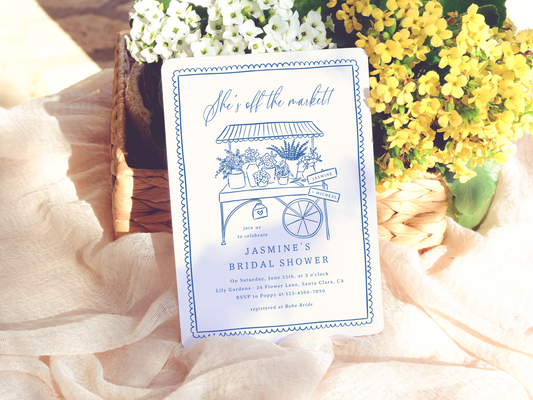 Whimsical Flower Market Bridal Shower Invitation