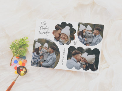 Playful Shapes Modern Christmas Photo Collage Holiday Card