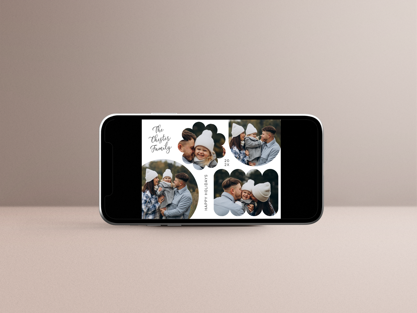 Playful Shapes Modern Christmas Photo Collage Holiday Card