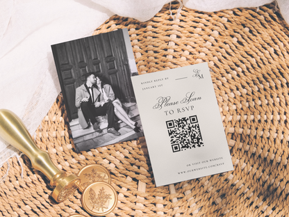 Minimalist Editorial Photo Luxury Wedding Invitation Suite