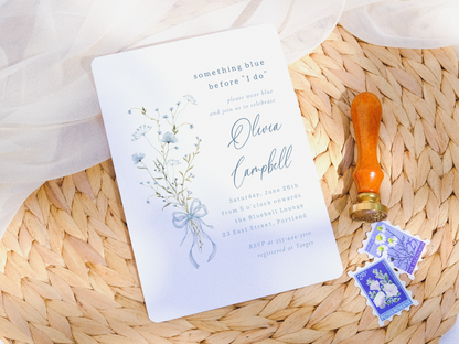 Something Blue Wildflower Bridal Shower Invitation Bundle