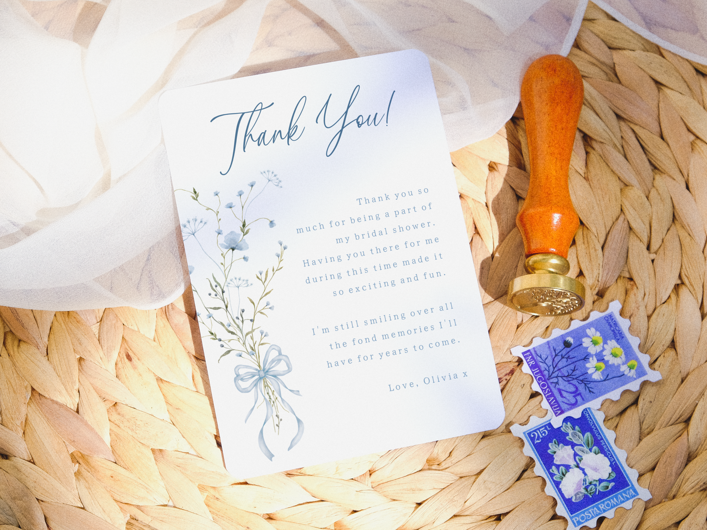 Something Blue Wildflower Bridal Shower Invitation Bundle