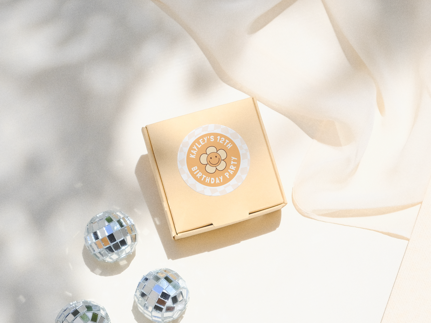 Groovy Daisy Retro Girl Birthday Party Invitation Bundle