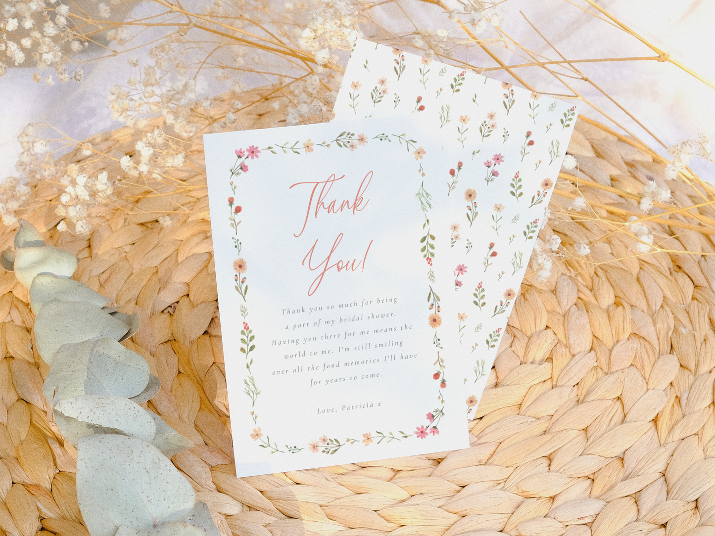 Delicate Boho Wildflower Arch Bridal Shower Invitation Bundle