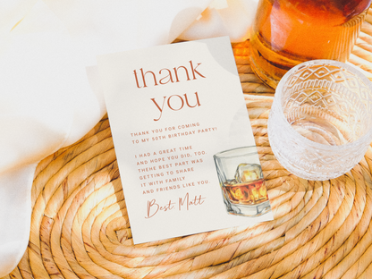 Aged to Perfection Adult Whiskey Birthday Party Invitation Bundle