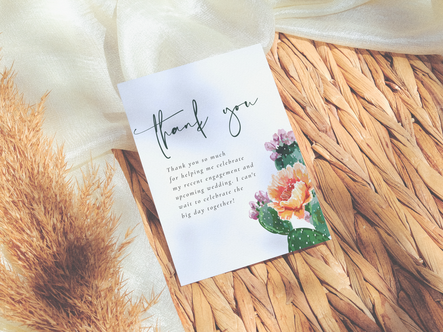 Boho Desert Cactus & Flowers Bridal Shower Invitation Bundle