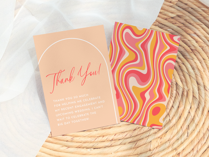 Groovy Boho Arch Retro Bridal Brunch Invitation Bundle