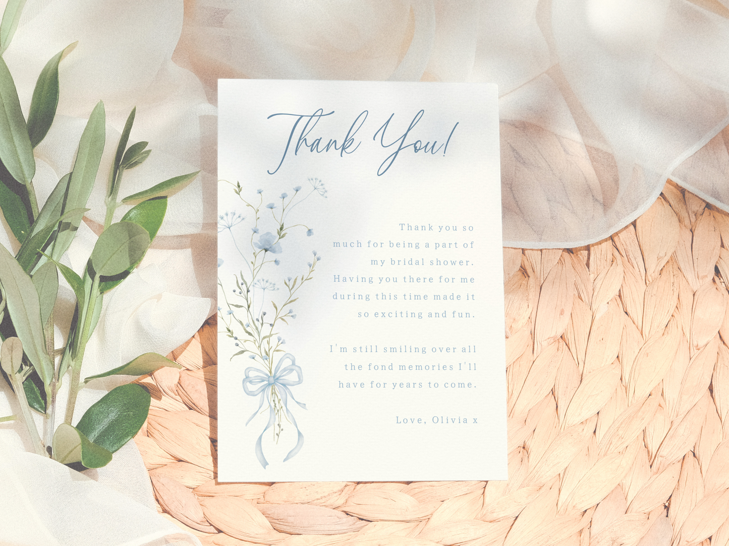 Something Blue Wildflower Bridal Shower Invitation Bundle