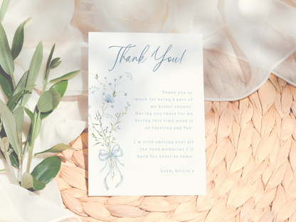 Something Blue Wildflower Bridal Shower Invitation Bundle