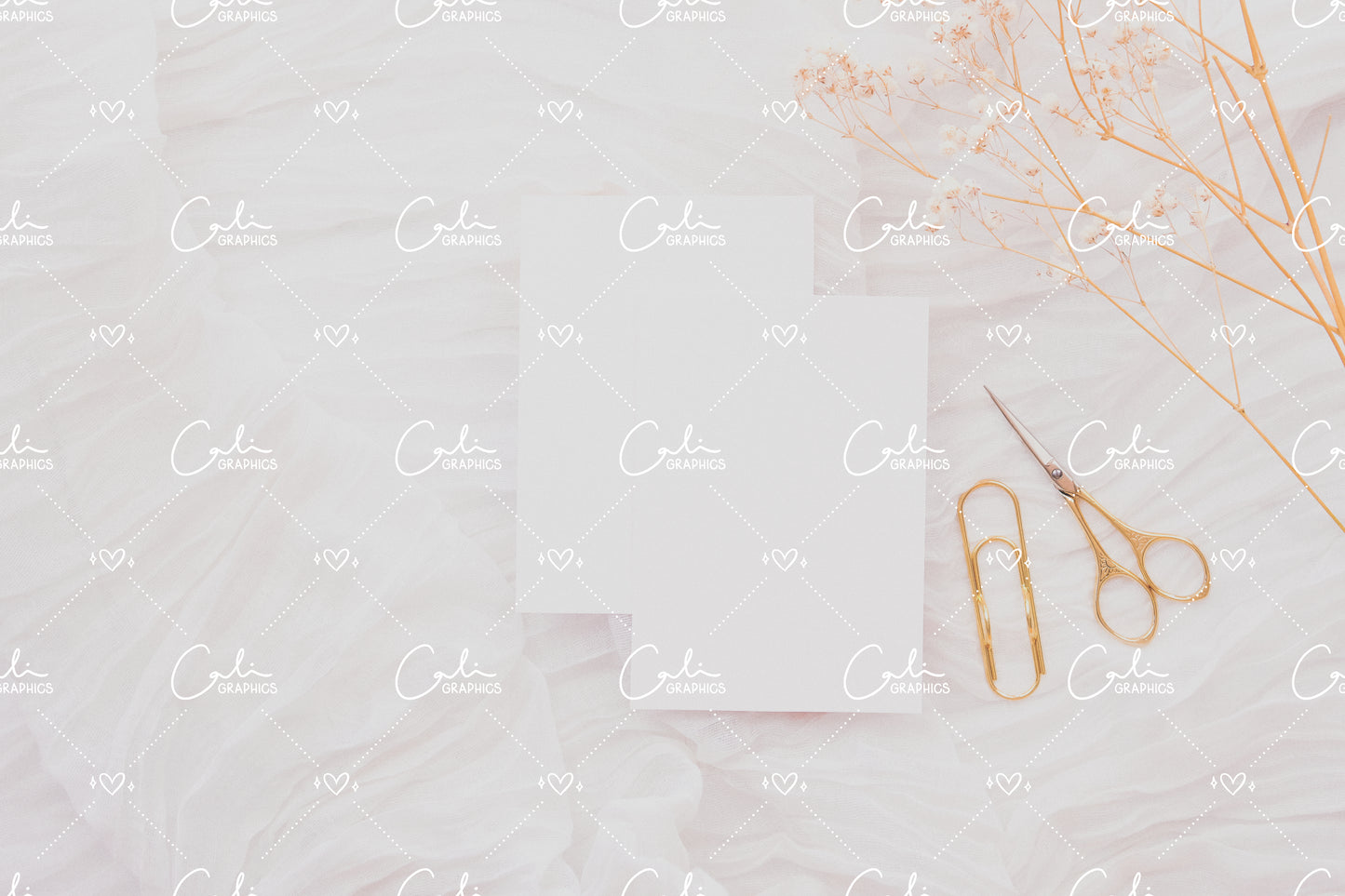 White & Breath 3.5x5 Card Front & Back Mock-up