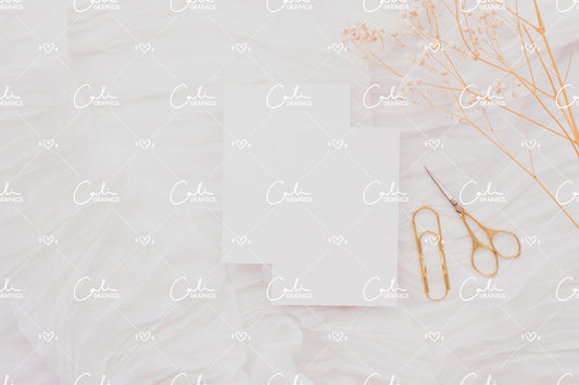 White & Breath 3.5x5 Card Front & Back Mock-up
