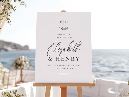 Minimalist Monogram Elegant Formal Photo Wedding Invitation Suite