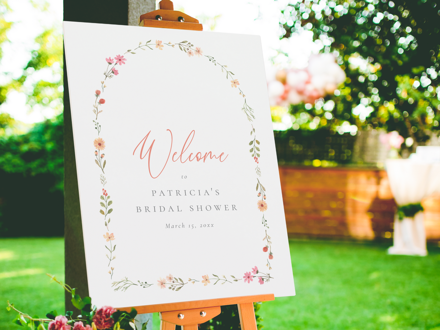 Delicate Boho Wildflower Arch Bridal Shower Invitation Bundle