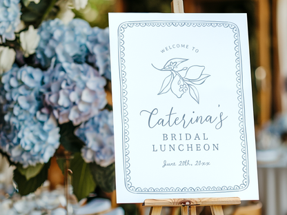 Whimsical Italian Lemon Illustration Bridal Shower Invitation Bundle