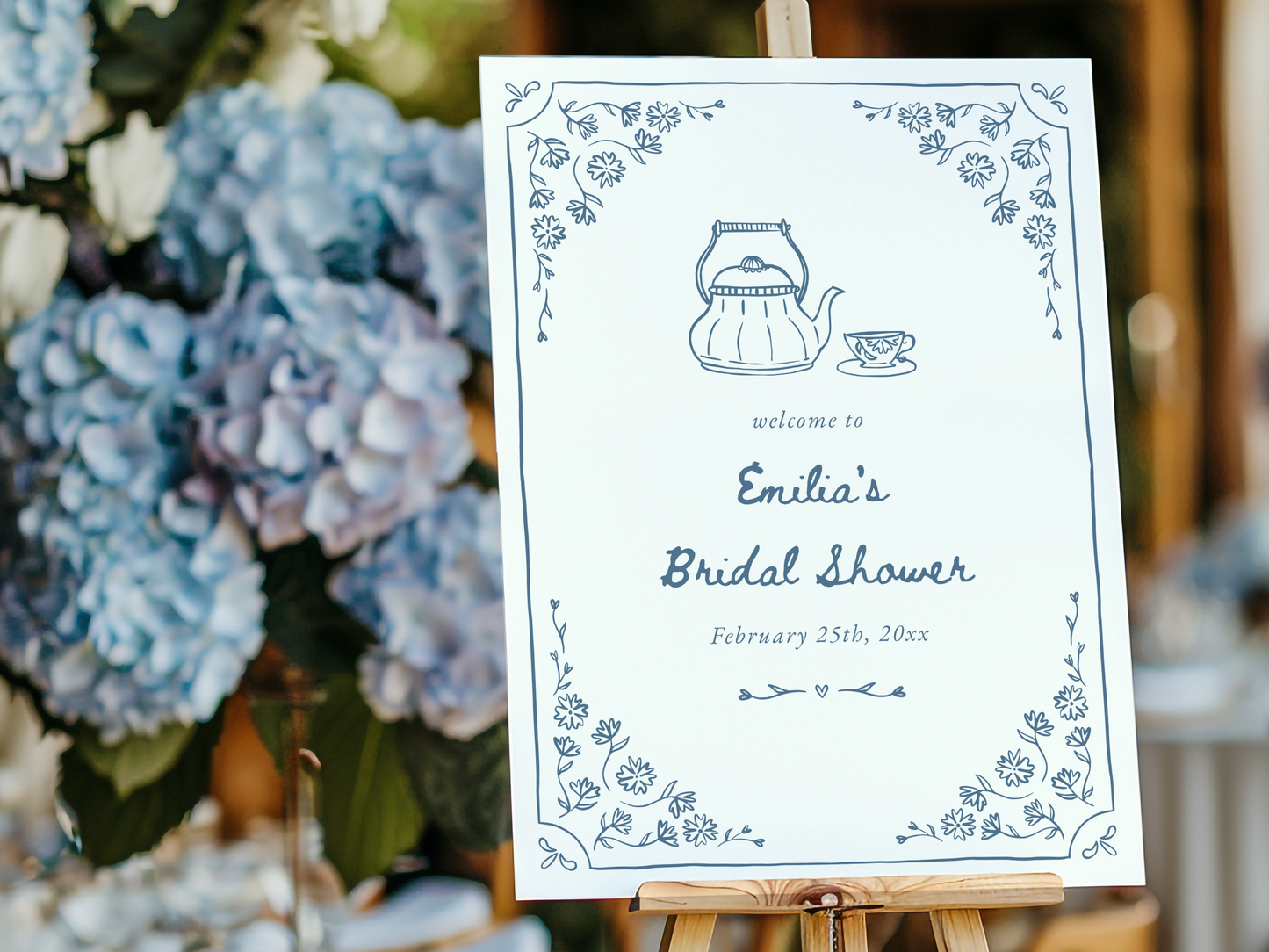 Whimsical Vintage Tea Party Bridal Shower Invitation Bundle