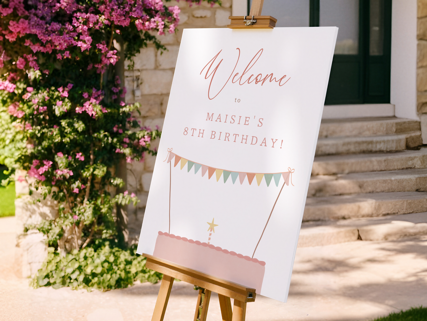 Rainbow Layer Cake Girl Birthday Party Invitation Bundle