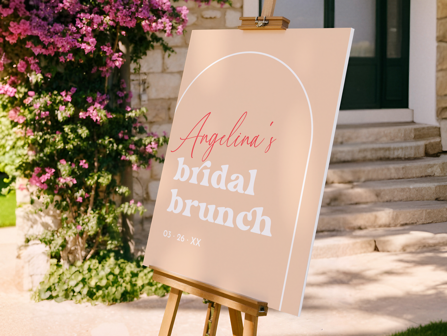 Groovy Boho Arch Retro Bridal Brunch Invitation Bundle