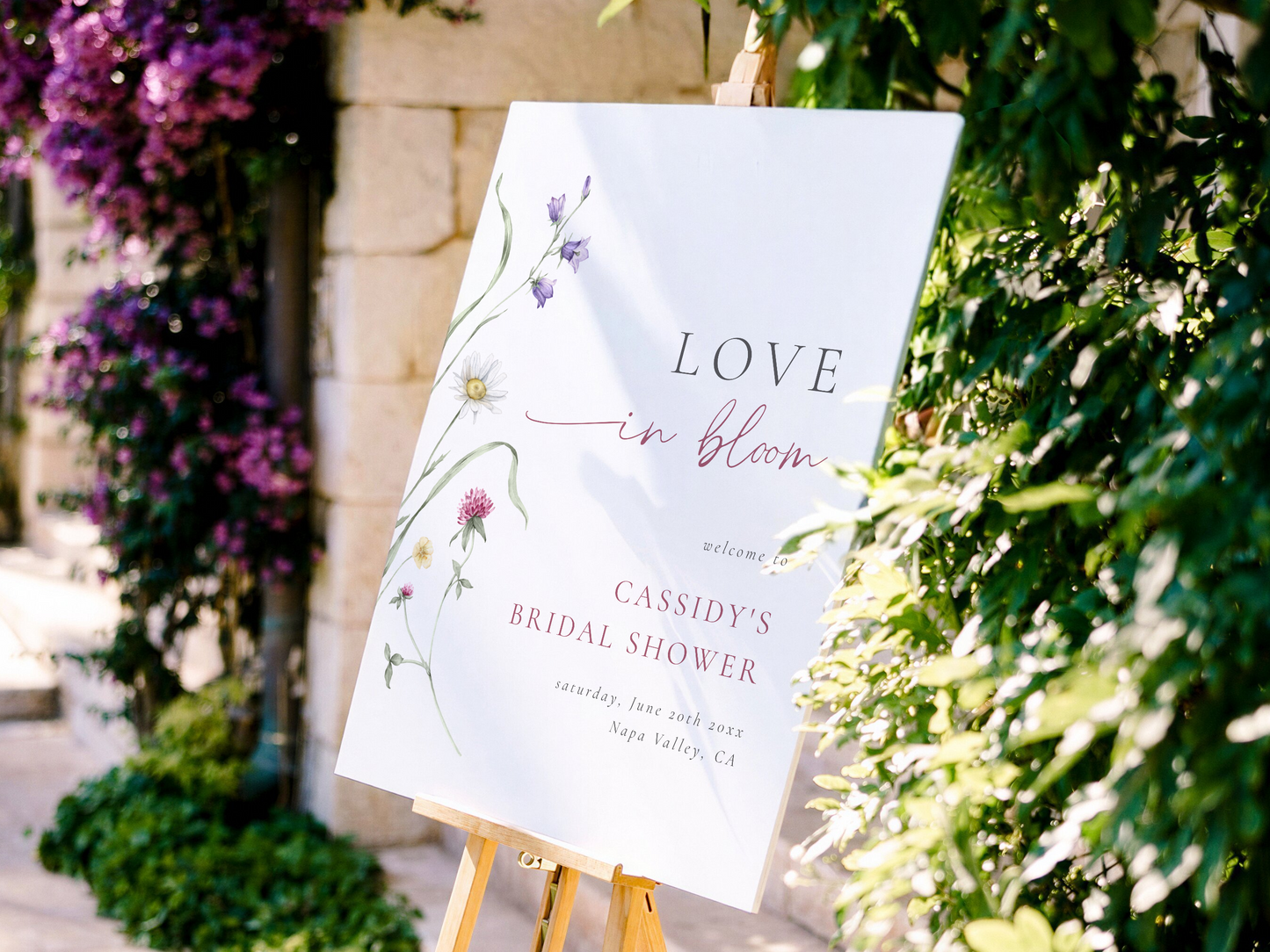 Love in Bloom Wildflower Bridal Shower Invitation Bundle