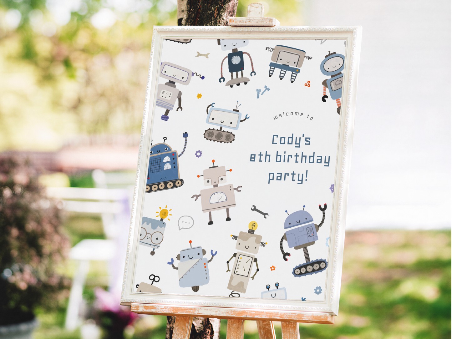 Robot Birthday Party Invitation Bundle